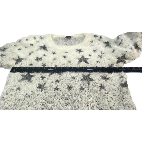 LAUREN MICHELLE Women Eyelash Stars Pullover Sweater Sz XL White Metallic 29-11 - Picture 6 of 13